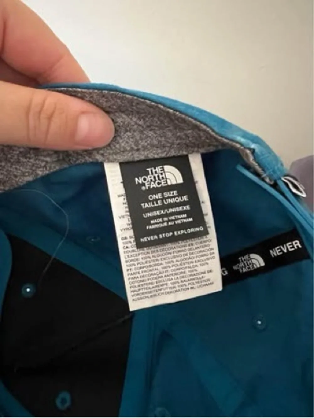 The North Face Teal Snapback Hat with White Logo